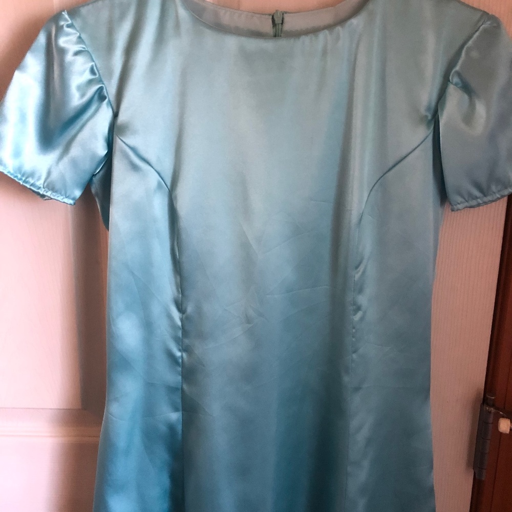 Sky Blue Satin Dress